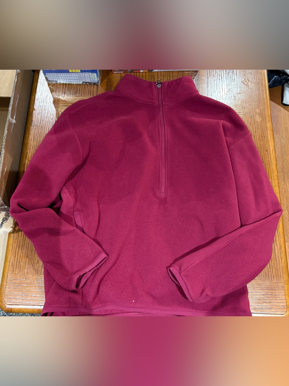 Women's Half-Zip Lululemon Fleece Pullover Jacket - Berryspice